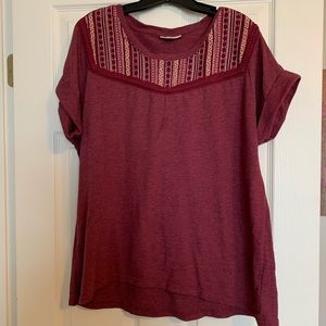 Maroon quilted shirt